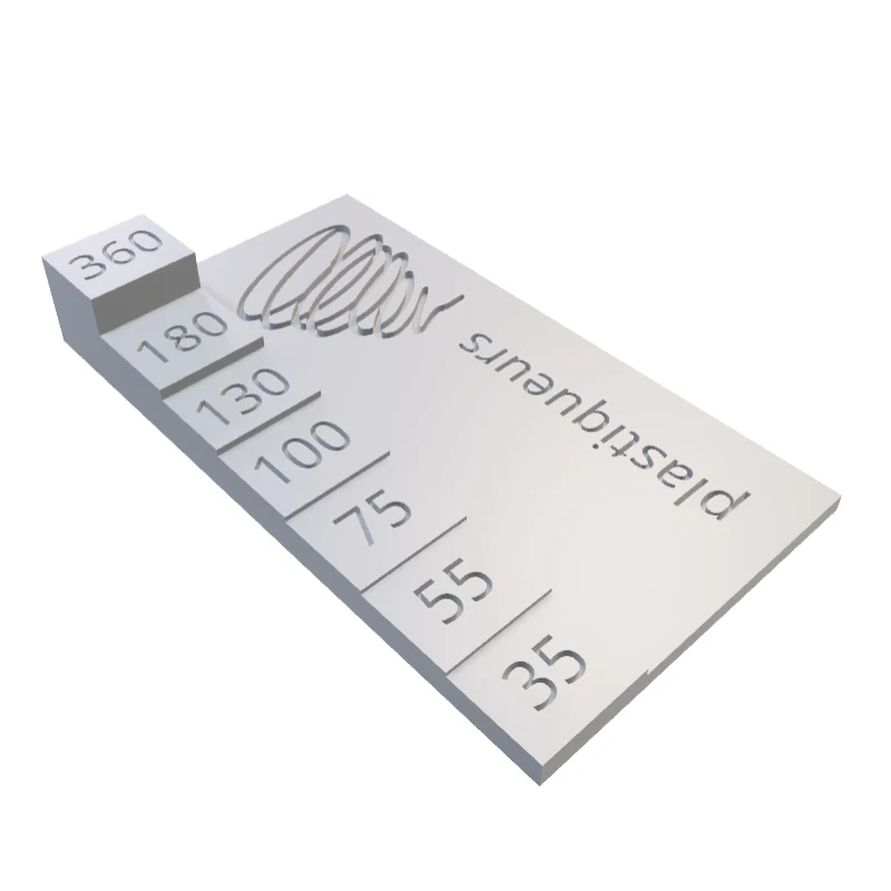 StepCard seen from the reverse, showing the stepped profile in relief